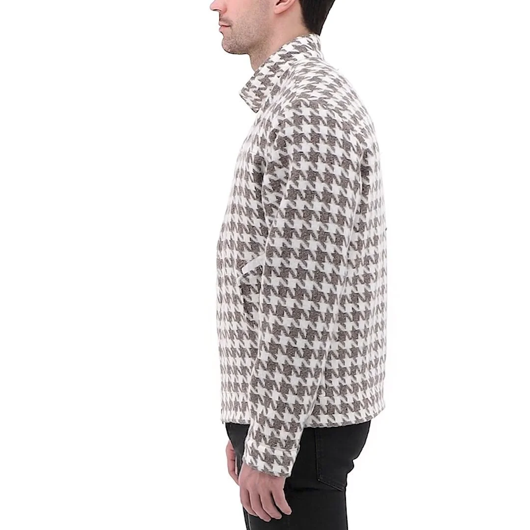 oversize houndstooth wool harrington jacket — shelli oh